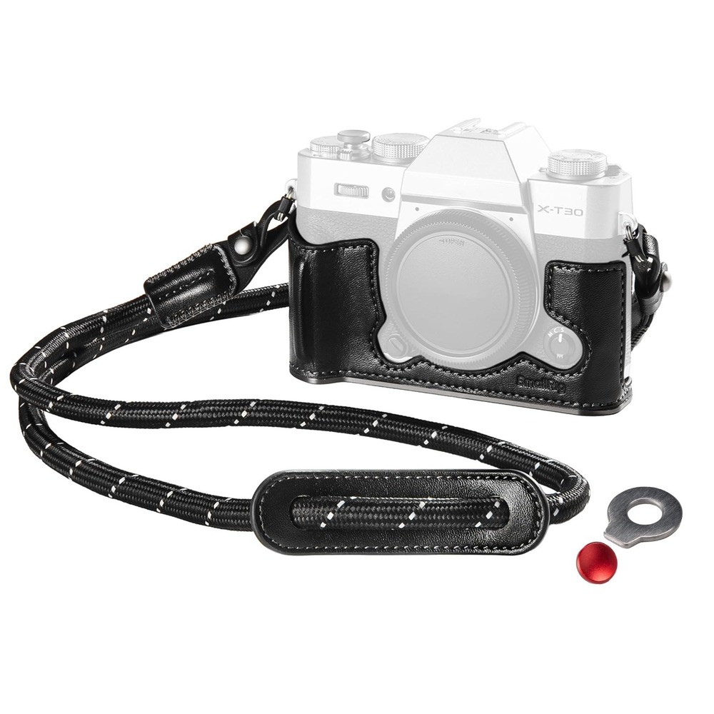 SmallRig Leather Half Case with Strap for Fujifilm X-T30 III X-T30 II Black